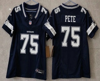 Men's Dallas Cowboys #75 Shiyazh Pete Limited Blue FUSE Vapor Jersey