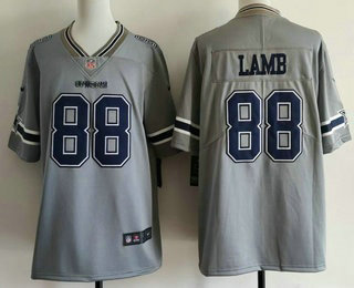 Men's Dallas Cowboys #88 CeeDee Lamb Grey Inverted Legend Stitched Limited Vapor Jersey