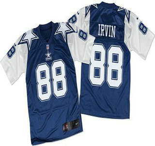 Men's Dallas Cowboys #88 Michael Irvin Navy Blue White Throwback Nike Elite Jersey