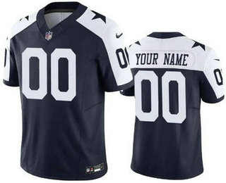 Men's Dallas Cowboys Customized Limited Navy Alternate FUSE Vapor Jersey