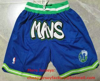Men's Dallas Mavericks Blue Just Don Swingman Throwback Shorts