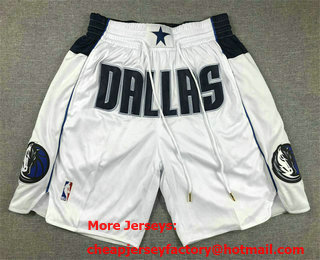 Men's Dallas Mavericks White 2023 Just Don Shorts