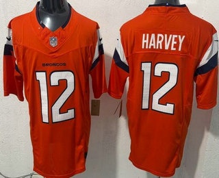 Men's Denver Broncos #12 Rj Harvey Limited Orange FUSE Vapor Jersey