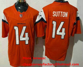 Men's Denver Broncos #14 Courtland Sutton Limited Orange FUSE Vapor Jersey