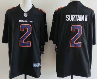 Men's Denver Broncos #2 Patrick Surtain II Limited Black Fashion Vapor Jersey