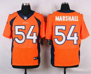 Men's Denver Broncos #54 Brandon Marshall Orange Team Color NFL Nike Elite Jersey