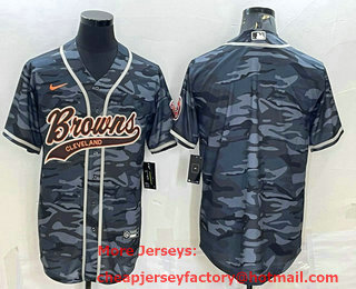 Men's Denver Broncos Blank Grey Camo With Patch Cool Base Stitched Baseball Jersey