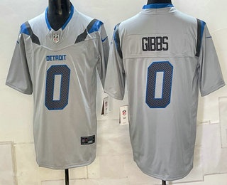 Men's Detroit Lions #0 Jahmyr Gibbs Grey 2026 FUSE Rivalries Collection Limited Stitched Jersey