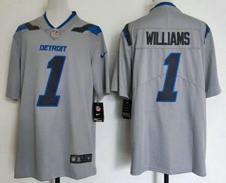 Men's Detroit Lions #1 Jameson Williams Grey 2026 Vapor Rivalries Collection Limited Stitched Jersey