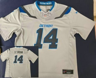 Men's Detroit Lions #14 Amon Ra St Brown Grey 2026 FUSE Rivalries Collection Limited Stitched Jersey