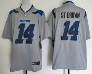 Men's Detroit Lions #14 Amon Ra St Brown Grey 2026 Vapor Rivalries Collection Limited Stitched Jersey