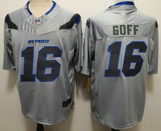 Men's Detroit Lions #16 Jared Goff Grey 2026 FUSE Rivalries Collection Limited Stitched Jersey