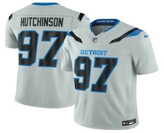 Men's Detroit Lions #97 Aidan Hutchinson Grey 2026 FUSE Rivalries Collection Limited Stitched Jersey