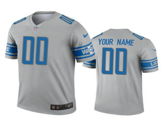 Men's Detroit Lions Custom Gray Inverted Legend Jersey