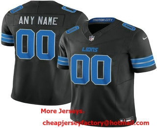Men's Detroit Lions Customized Limited Black 2024 FUSE Vapor Jersey