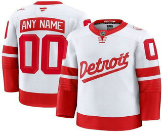Men's Detroit Red Wings Customized White 2025 Stadium Series Authentic Jersey