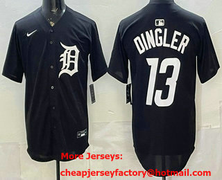 Men's Detroit Tigers #13 Dillon Dingler Black Limited Jersey