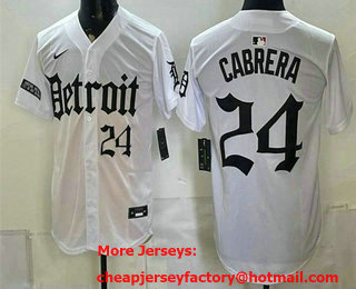 Men's Detroit Tigers #24 Miguel Cabrera 2026 White Motor Gothic Edition Vapor Premier Limited Stitched Jersey