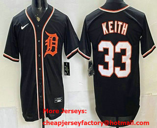 Men's Detroit Tigers #33 Colt Keith 2026 Black Fashion Cool Base Jersey
