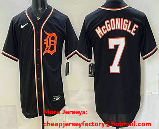 Men's Detroit Tigers #7 Kevin McGonigle 2026 Black Fashion Cool Base Jersey