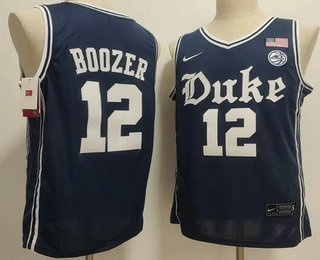 Men's Duke Blue Devils #12 Cameron Boozer Navy College Basketball Jersey