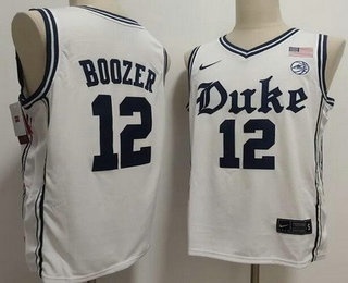 Men's Duke Blue Devils #12 Cameron Boozer White Alternate College Basketball Jersey