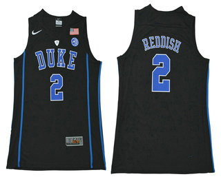 Men's Duke Blue Devils #2 Cam Reddish V Neck Black 2017 College Basketball Nike Swingman Jersey