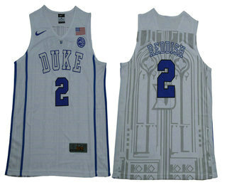 Men's Duke Blue Devils #2 Cam Reddish V Neck White 2017 College Basketball Nike Swingman Jersey