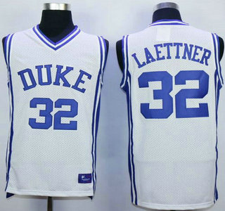 Men's Duke Blue Devils #32 Christian Laettner White College Basketball Swingman Jersey