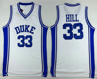 Men's Duke Blue Devils #33 Grant Hill White College Basketball Swingman Jersey