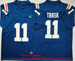 Men's Florida Gators #11 Kyle Trask Blue 2019 Vapor Untouchable Stitched Throwback NCAA Jersey