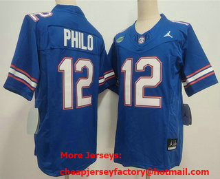 Men's Florida Gators #12 Aaron Philo Royal FUSE College Football Jersey