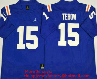 Men's Florida Gators #15 Tim Tebow Blue 2019 Vapor Untouchable Stitched Throwback NCAA Jersey