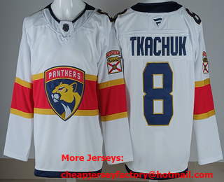 Men's Florida Panthers #8 Brady Tkachuk White Authentic Jersey