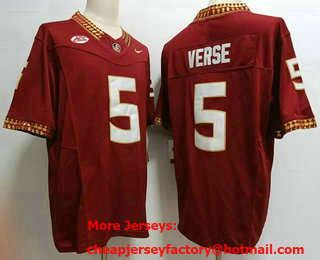 Men's Florida State Seminoles #5 Jared Verse Red FUSE College Stitched Jersey