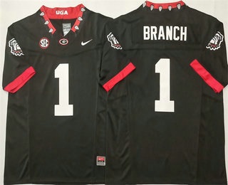 Men's Georgia Bulldogs #1 Zachariah Branch Limited Black FUSE Alternate College Football Jersey