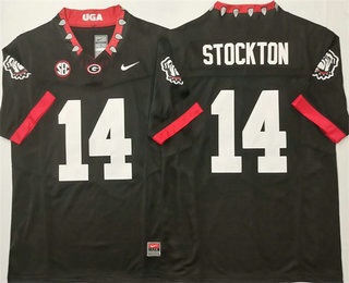 Men's Georgia Bulldogs #14 Gunner Stockton Black FUSE Alternate College Football Jersey