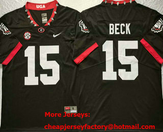 Men's Georgia Bulldogs #15 Carson Beck Black Vapor College Stitched Jersey