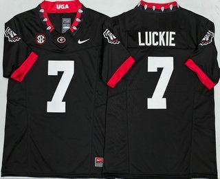 Men's Georgia Bulldogs #7 Lawson Luckie Limited Black Alternate FUSE College Football Jersey