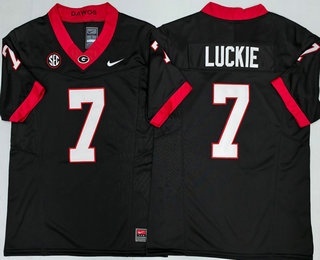 Men's Georgia Bulldogs #7 Lawson Luckie Limited Black FUSE College Football Jersey