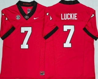 Men's Georgia Bulldogs #7 Lawson Luckie Red FUSE College Football Jersey