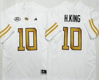 Men's Georgia Tech Yellow Jackets #10 Haynes King White FUSE College Football Jersey