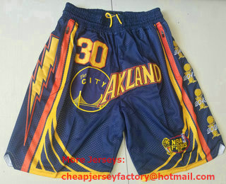 Men's Golden State Warriors #30 Stephen Curry Black 2022 NBA Finals Champions Just Don AU Shorts