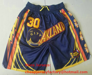 Men's Golden State Warriors #30 Stephen Curry Black 2022 NBA Finals Champions Just Don Swingman Shorts