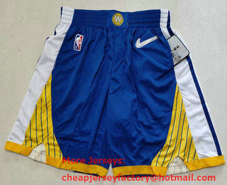 Men's Golden State Warriors Blue 75th Anniversary Diamond 2021 Stitched Shorts