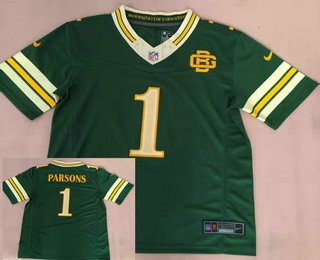 Men's Green Bay Packers #1 Micah Parsons Green 2026 FUSE Rivalries Collection Limited Stitched Jersey