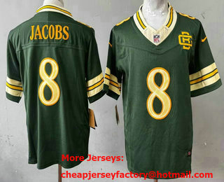 Men's Green Bay Packers #8 Josh Jacobs Green 2026 FUSE Rivalries Collection Limited Jersey