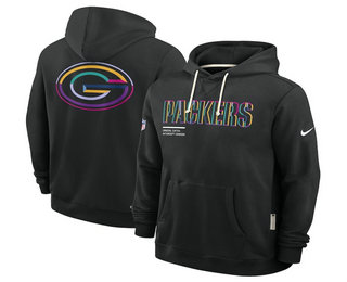 Men's Green Bay Packers Black 2025 Crucial Catch Club Pullover Hoodie