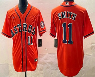 Men's Houston Astros #11 Cam Smith Orange Cool Base Stitched Jersey