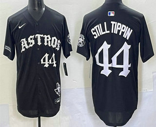 Men's Houston Astros #44 Still Tippin Black Gothic Houston Born Barrio Raised Limited Stitched Baseball Jersey 2
